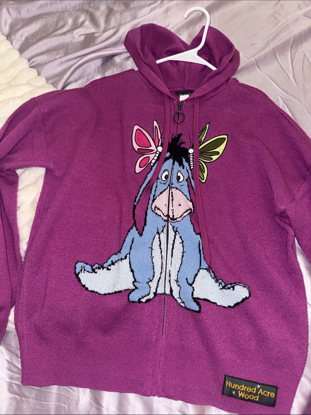 Eeyore Zip Hoodie - Purple Women’s Hooded Sweatshirt